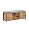 SoBuy FSR149-N Banc pentru Pantofi cu Pernă Căptușită și Sertare, Mobilier de Hol – 110x35x45 cm, Natural