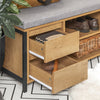 SoBuy FSR149-N Banc pentru Pantofi cu Pernă Căptușită și Sertare, Mobilier de Hol – 110x35x45 cm, Natural