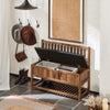 SoBuy FSR150-N Banc d'Entrée avec Dossier et Coussin Rembourré, Bout de Lit en Bois de Pin pour Chambre – 90x35x75 cm, Naturel