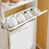 SoBuy FSR151-H-W Dulap de Pantofi cu 3 Uși Batante Ultra-Subțire 19cm, Organizator Compact pentru Hol Intrare – 50x19x129 cm, Alb