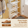 SoBuy FSR151-H-W Dulap de Pantofi cu 3 Uși Batante Ultra-Subțire 19cm, Organizator Compact pentru Hol Intrare – 50x19x129 cm, Alb