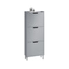 SoBuy FSR151-H-HG Dulap de pantofi ultra-subțire, 3 compartimente rabatabile, 19 cm, Organizare compactă pentru hol/intrare – 50x19x129 cm, Gri