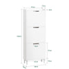 SoBuy FSR151-H-W Dulap de Pantofi cu 3 Uși Batante Ultra-Subțire 19cm, Organizator Compact pentru Hol Intrare – 50x19x129 cm, Alb