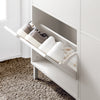 SoBuy FSR151-H-W Dulap de Pantofi cu 3 Uși Batante Ultra-Subțire 19cm, Organizator Compact pentru Hol Intrare – 50x19x129 cm, Alb