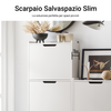 SoBuy Eșarfă cu 3 coaste pantofi cu 6 rafturi pantofi albi suport alb de economisire a câștigului L50XP19XA129CM FSR151-H-W