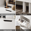 SoBuy FSR151-H-W Dulap de Pantofi cu 3 Uși Batante Ultra-Subțire 19cm, Organizator Compact pentru Hol Intrare – 50x19x129 cm, Alb