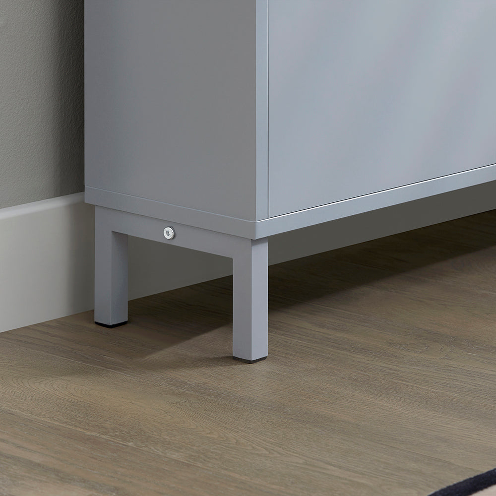 SoBuy FSR151-HG Dulap pentru pantofi cu 2 compartimente, Ultra-subțire 19cm, Depozitare compactă pentru hol – 50x19x91 cm, Gri