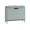 SoBuy FSR151-K-HG Banc à Chaussures avec Coussin Rembourré et 1 Abattant, Slim 24cm pour Entrée – 60x24x52 cm, Gris