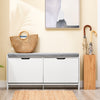 Prévente SoBuy FSR151-L-W Meuble à Chaussures Banc à Chaussures - Rangement Chaussures avec 4 Compartiments - Coussin Confortable - Capacité de Charge 250 kg - Banc d'Entrée en Bois Blanc 105 x 24 x 52 cm
