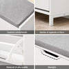 SoBuy FSR151-L-W Raft pentru pantofi Bancă de depozitare cu economie de spațiu pentru intrare cu pernă căptușită și structură din MDF și fier, încărcare de până la 250 kg, design nordic, alb și gri, 105x24x52 cm