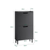 SoBuy FSR151-SCH Armoire à Chaussures 2 Abattants Ultra-Slim 19cm, Rangement Compact pour Entrée Couloir – 50x19x91 cm, Noir