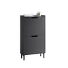 SoBuy FSR151-SCH Armoire à Chaussures 2 Abattants Ultra-Slim 19cm, Rangement Compact pour Entrée Couloir – 50x19x91 cm, Noir