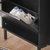 SoBuy FSR151-SCH Armoire à Chaussures 2 Abattants Ultra-Slim 19cm, Rangement Compact pour Entrée Couloir – 50x19x91 cm, Noir