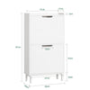 SoBuy FSR151-W Dulap de Pantofi cu 2 Rabatante Ultra-Subțire 19cm, Organizare Compactă pentru Hol – 50x19x91 cm, Alb