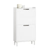 SoBuy FSR151-W Dulap de Pantofi cu 2 Rabatante Ultra-Subțire 19cm, Organizare Compactă pentru Hol – 50x19x91 cm, Alb