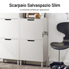 SoBuy Eșarfă cu 2 coaste miting de încălțăminte cu 4 rafturi suport de economisire a spațiului reglabil de spațiu L50XP19XA91CM FSR151-W
