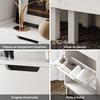 SoBuy FSR151-W Dulap de Pantofi cu 2 Rabatante Ultra-Subțire 19cm, Organizare Compactă pentru Hol – 50x19x91 cm, Alb