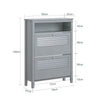 SoBuy FSR152-HG Dulap Pantofar cu 2 Uși Batante, Organizator pentru Hol Intrare – 80x25x108 cm, Gri