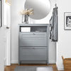 SoBuy FSR152-HG Dulap Pantofar cu 2 Uși Batante, Organizator pentru Hol Intrare – 80x25x108 cm, Gri