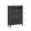 SoBuy FSR152-SCH Dulap Pantofi cu Clapetă 2 Niveluri – Soluție Discretă de Depozitare pentru Intrare – 80x25x108 cm Negru
