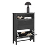 SoBuy FSR152-SCH Dulap Pantofi cu Clapetă 2 Niveluri – Soluție Discretă de Depozitare pentru Intrare – 80x25x108 cm Negru