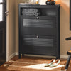 SoBuy FSR152-SCH Dulap Pantofi cu Clapetă 2 Niveluri – Soluție Discretă de Depozitare pentru Intrare – 80x25x108 cm Negru