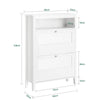 SoBuy FSR152-W Dulap de pantofi cu clapetă cu 2 niveluri – Depozitare discretă pentru intrare – 80x25x108 cm Alb