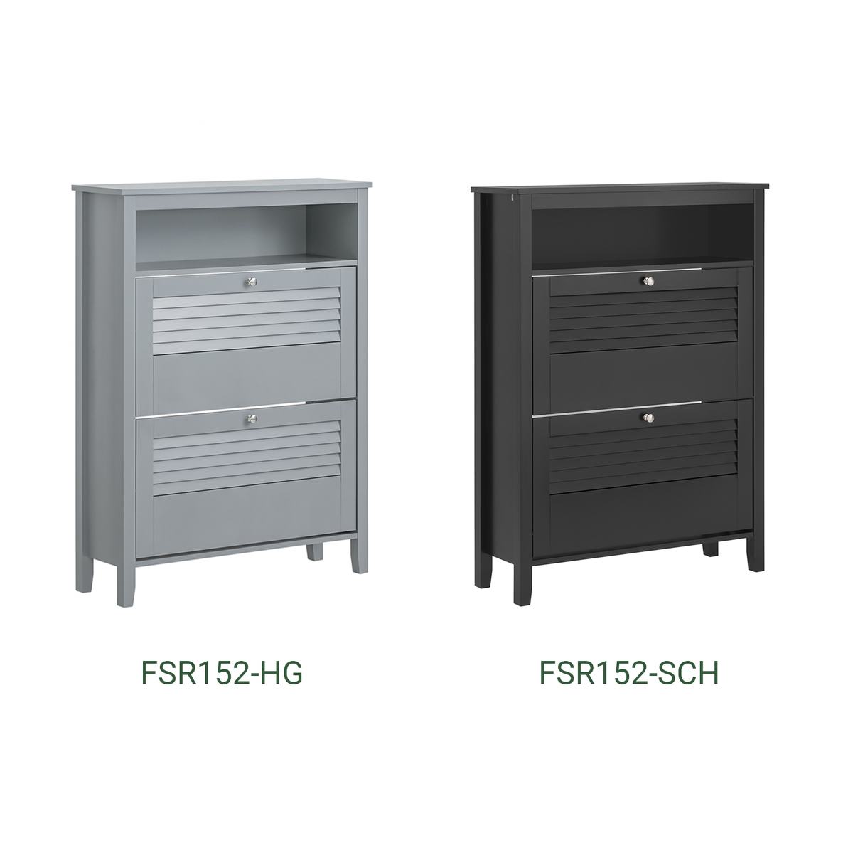 SoBuy FSR152-HG Dulap Pantofar cu 2 Uși Batante, Organizator pentru Hol Intrare – 80x25x108 cm, Gri