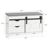 SoBuy FSR153-W Banc de Pantofi cu Pernă Căptușită și Ușă Glisantă Tip Hambar pentru Intrare – 80x30x49 cm, Alb