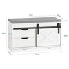 SoBuy Bancă pentru încălțăminte cu scaun pentru pantofi cu scaun cu uși glisante 80x30x49cm FSR153-W
