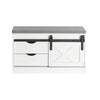 SoBuy Bancă pentru încălțăminte cu scaun pentru pantofi cu scaun cu uși glisante 80x30x49cm FSR153-W