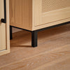 SoBuy FSR155-N Dulap de Pantofi cu 3 Uși Rabarabile Efect Ratan, Mobilier de Intrare Design – Natural