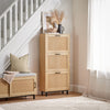 SoBuy Rack de încălțăminte de intrare cu 3 uși și 6 rafturi naturale 60x23.8x127cm FSR155-N