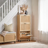 SoBuy Rack de încălțăminte de intrare cu 3 uși și 6 rafturi naturale 60x23.8x127cm FSR155-N