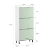 SoBuy FSR157-GR Dulap de pantofi, design elegant, 3 uși rabatabile – Decor intrare modern – Verde