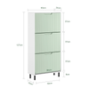 SoBuy Suport de încălțăminte subțire cu 3 uși și 6 rafturi Reds Space Verde rulează 60x24x127cm FSR157-GR