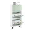 SoBuy FSR157-GR Dulap de pantofi, design elegant, 3 uși rabatabile – Decor intrare modern – Verde
