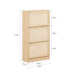 SoBuy Intrare Slim pantofi subțire cu 3 uși și 6 rafturi naturale 60x24x118cm FSR159-N