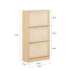 SoBuy FSR159-N Armoire à Chaussures 3 Abattants, Rangement pour Entrée Couloir – 60x24x118 cm, Naturel