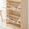 SoBuy FSR159-N Armoire à Chaussures 3 Abattants, Rangement pour Entrée Couloir – 60x24x118 cm, Naturel