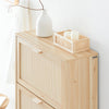SoBuy FSR159-N Armoire à Chaussures 3 Abattants, Rangement pour Entrée Couloir – 60x24x118 cm, Naturel