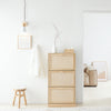 SoBuy FSR159-N Armoire à Chaussures 3 Abattants, Rangement pour Entrée Couloir – 60x24x118 cm, Naturel