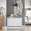 SoBuy FSR16-HG Banc de pantofi cu 1 compartiment rabatabil și pernă căptușită, Ladă de depozitare pentru hol – 60x30x46 cm, Gri