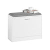 SoBuy FSR16-K-W Banc pentru Pantofi cu 1 Ușă Basculantă și Pernă Tapițată, Cufăr de Depozitare Subțire 24cm pentru Intrare – 60x24x47 cm, Alb