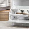 SoBuy FSR16-W Banc pentru încălțăminte cu 1 Clapetă și Pernă Tapițată, Cufăr de Depozitare pentru Intrare – 60x30x48 cm, Alb