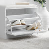 SoBuy FSR16-W Banc pentru încălțăminte cu 1 Clapetă și Pernă Tapițată, Cufăr de Depozitare pentru Intrare – 60x30x48 cm, Alb