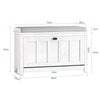 SoBuy Scarpiera cu 1 ușă și 2 rafturi încălțăminte cu depozitare a suportului suportului de intrare a băncii cu pernă albă 80x29x50cm FSR161-W
