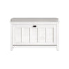 SoBuy Scarpiera cu 1 ușă și 2 rafturi încălțăminte cu depozitare a suportului suportului de intrare a băncii cu pernă albă 80x29x50cm FSR161-W