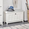 SoBuy Scarpiera cu 1 ușă și 2 rafturi încălțăminte cu depozitare a suportului suportului de intrare a băncii cu pernă albă 80x29x50cm FSR161-W