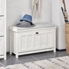 SoBuy FSR161-W Banc pentru Pantofi cu Pernă Căptușită și 1 Compartiment cu Clapetă pentru Hol Intrare – 80x30x50 cm, Alb